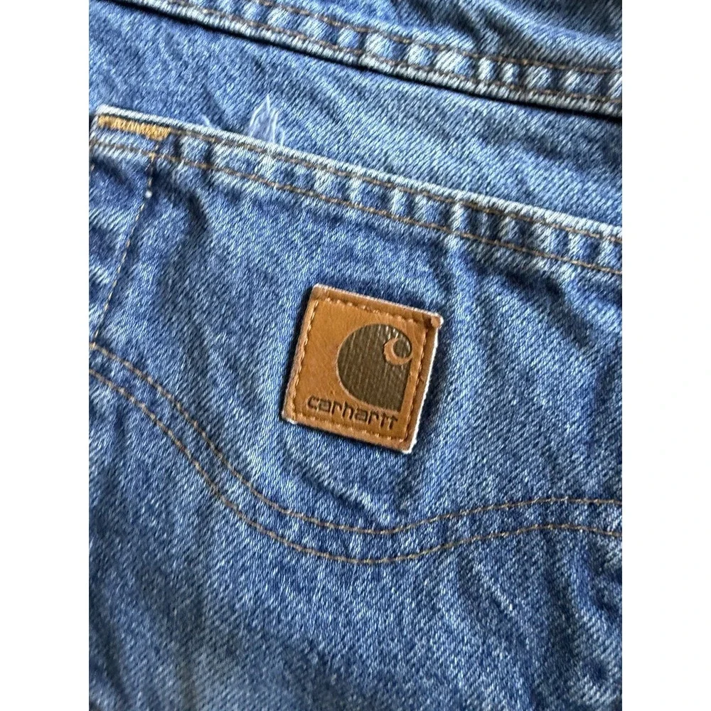 Carhartt B18 PRW Straight Fit Jeans Mens 38x32 Blue Denim Pants Mexico Made Work